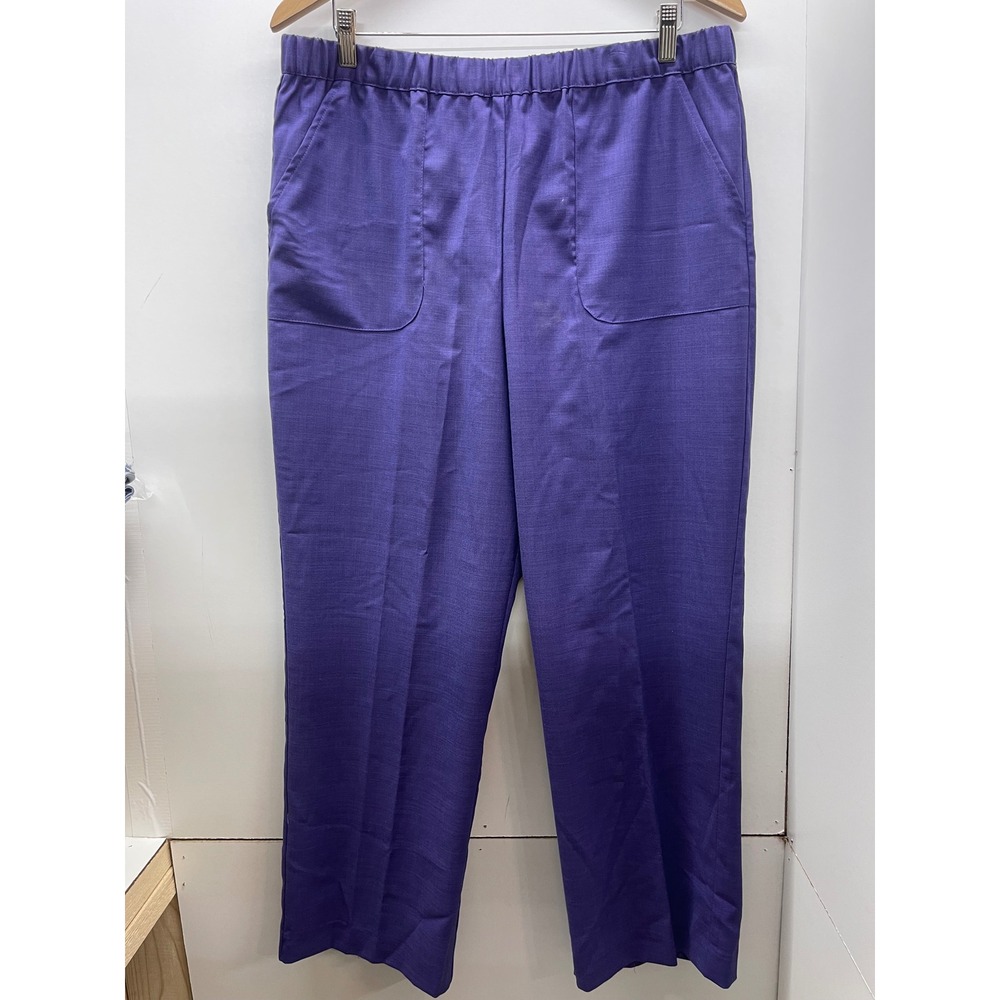 Alfred Dunner Purple Classic Fit Elastic Waist Pull On Pants Size 14 NWT